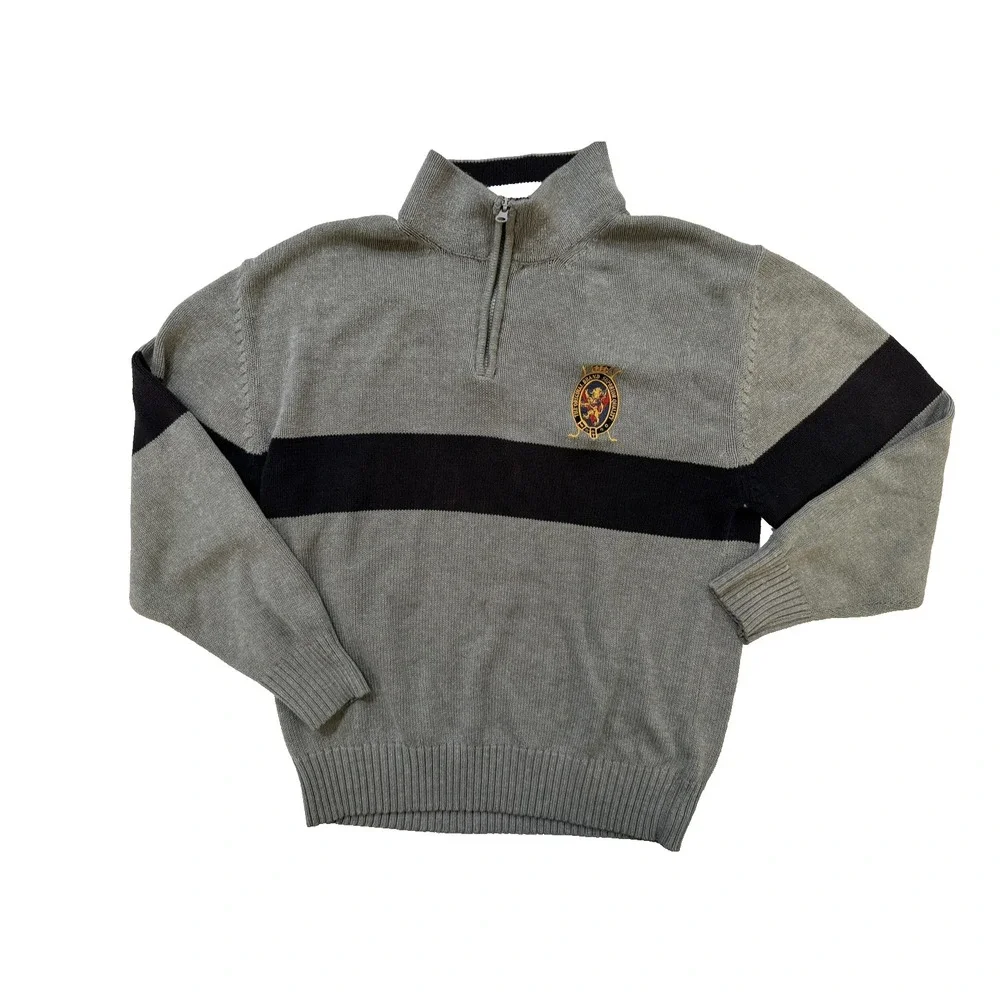 REDTAGman Half Zip Sweater Mens XXL Gray Y2K Preppy Fits L
